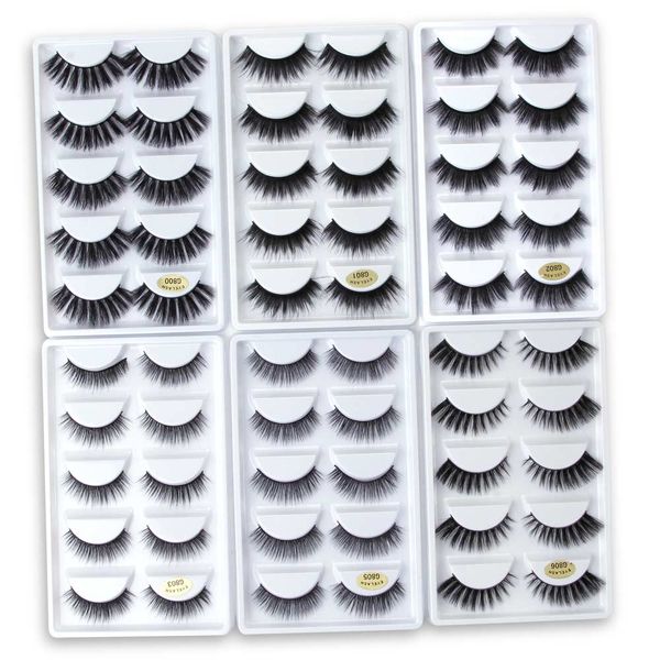 

5 pairs mink eyelashes 3d false lashes thick crisscross makeup eyelash extension natural volume soft fake eye lashes g800 g806