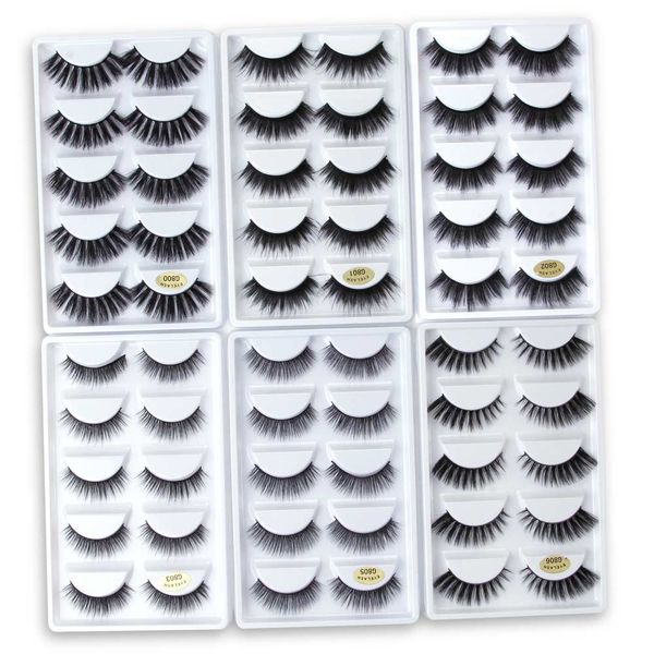 

5 pairs mink eyelashes 3d false lashes thick crisscross makeup eyelash extension natural volume soft fake eye lashes g800 g806