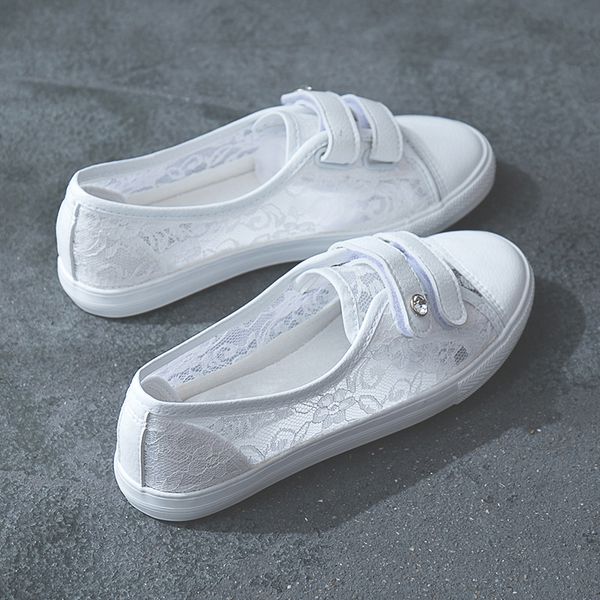 

women shoes nice fashion summer casual ladies shoes cutouts lace canvas hollow breathable platform flat woman sneakers, Black