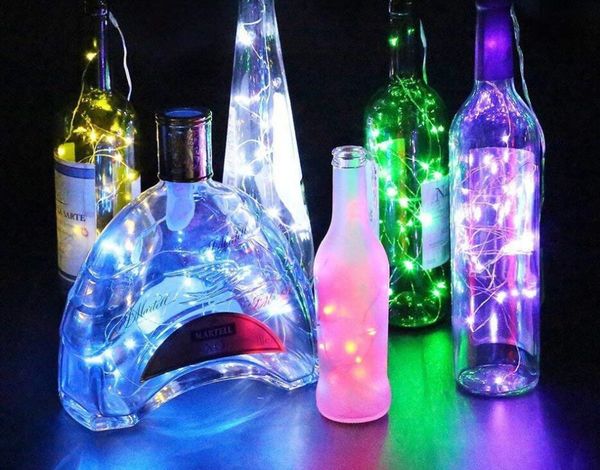 

solar copper wire bottle ser lamp string outdoor waterproof red wine ser copper wire lamp christmas room bar decoration lights