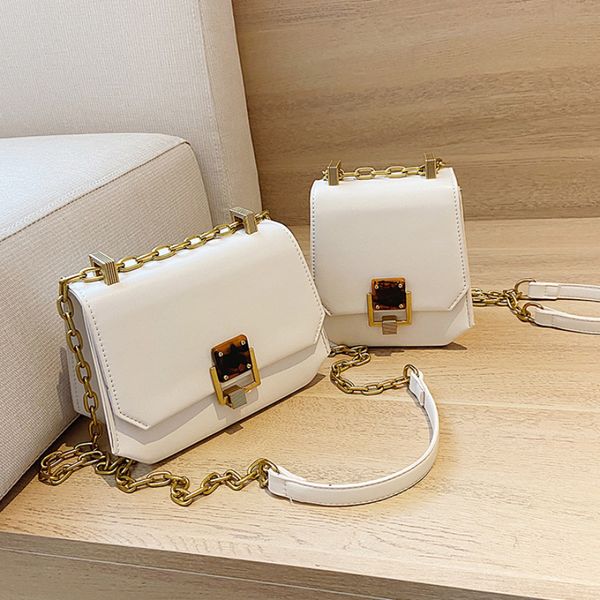 

contrast color square crossbody bag 2020 new high-quality pu leather women's designer handbag lock chain shoulder messenger bags