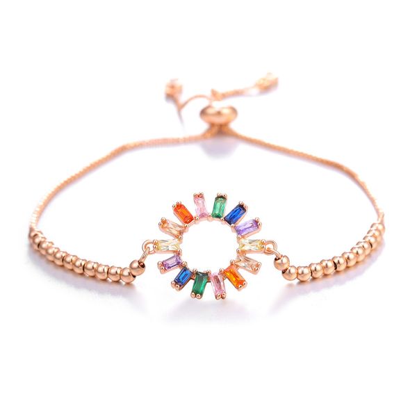

juwang 29 kinds fashion diy women chain bracelets jewelry rainbow crystal rhinestone adjustable copper bracelet bangles for gift, Black