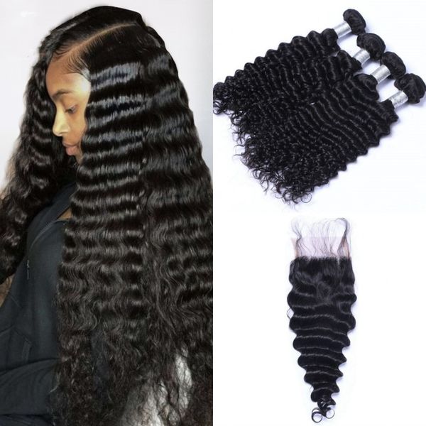 

4 взки глђбока волна воло кѬђжевом закѬие 10-26 дймов необѬабоанне пеѬђа, Black;brown