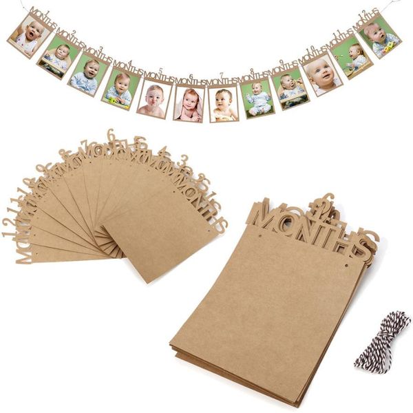 

p clips kids birthday gift decorations 1-12 month p banner monthly wall 14x23cm