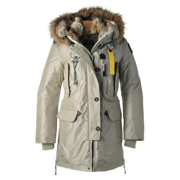 

Winter coat beige jacket women long down parka double detachable real fur hat down jacket plu ize, Black