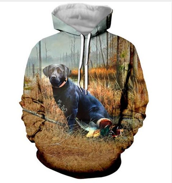 

new fashion hoodies labrador retriever lovely hunting duck 3d print men women sport sweatshirt designer hoodie pullover streetwear lms0115, Black