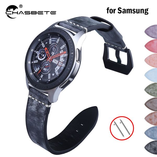 

compatible samsung s3 bands white fog wax oil wax skin 22mm for samsung galaxy watch 46mm sm-r800 quick release band wrist strap, Black;brown
