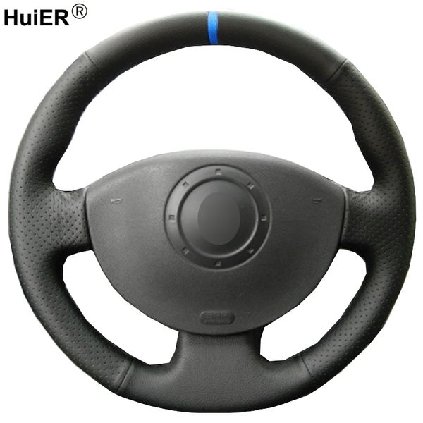 

huier hand sewing car steering wheel cover for megane 2 2003-2008 scenic 2 2003-2009 kangoo 2008 braid on steering-wheel