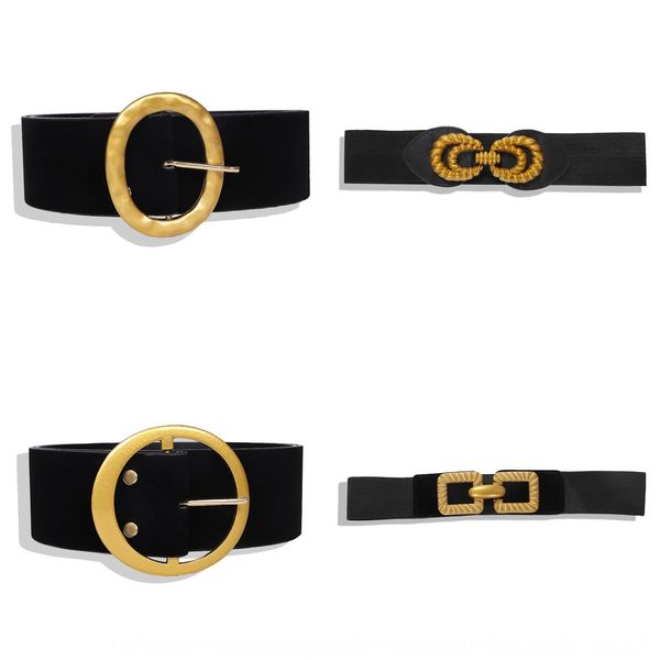 

official website alloy geometric buckle official website alloy waist seal belt chic velvet elastic buckle waist seal, Black;brown