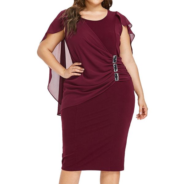 

2019 summer dress fashion women casual chiffon plus size solid o-neck sleeveless loose dresses woman party night vestidos, Black;gray