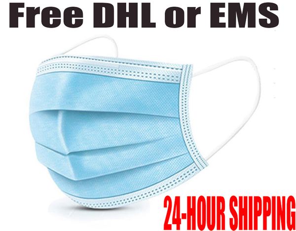 

12 hours ship dhl 7-15 days disposable face masks 3-layer anti dust breathable face mask men and women mask