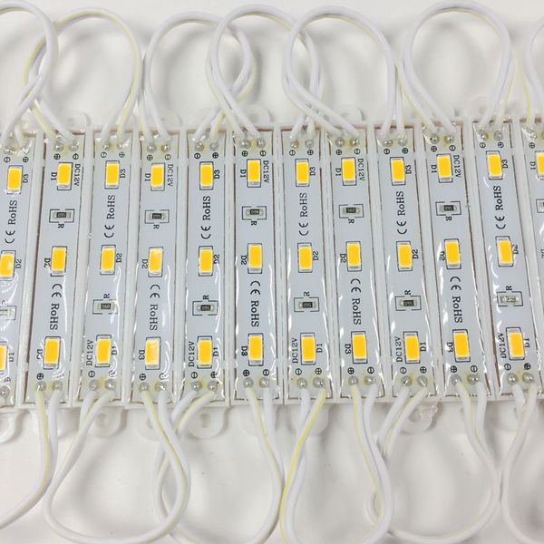 1000pcs 5730 3 LED Módulo de iluminação para sinal DC12V impermeável SuperBright SMD LED módulos frescos branco / branco quente / azul / vermelho / verde / amarelo