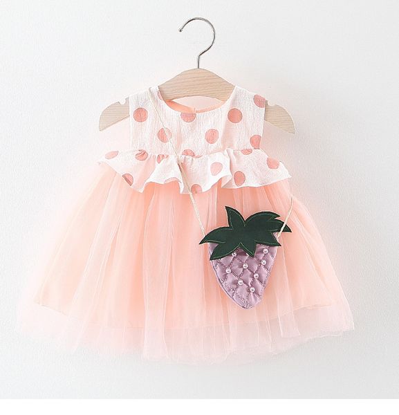 

ins selling baby girls dresses 2019 summer dress dot print mesh princess dress infant birthday party tutu girl dresses for newborn, Red;yellow