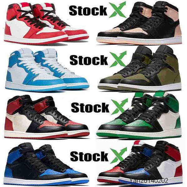 

wholesale jumpman unc 1 1s mens womens basketball shoes for sports olive canvas chicago crimson tint bred banned blue green trainers