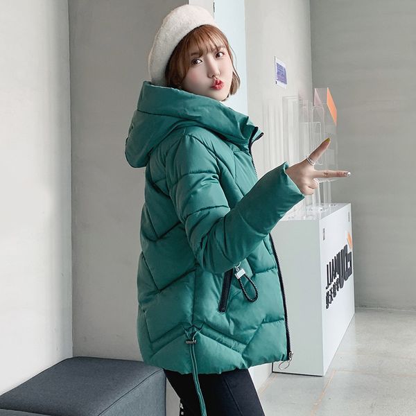 

plus size m-6xl women winter jackets coat 2019 thick warm hooded jacket casual solid outwear jackets coat for female, Black