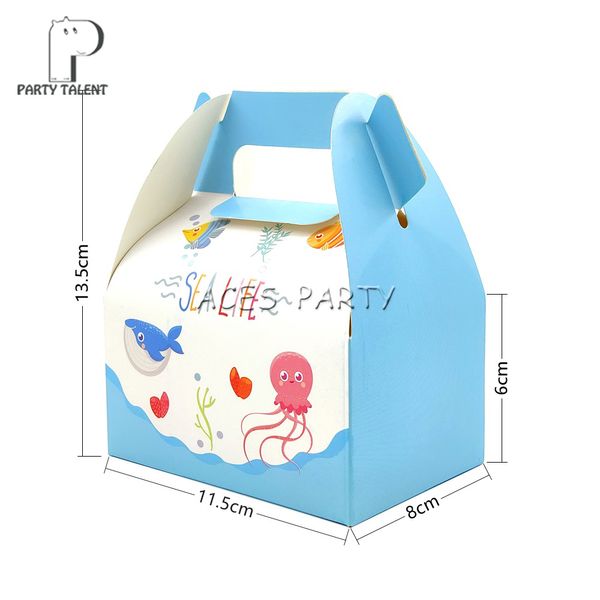 

8pcs/lot candy box cake box gift for kids sea life sea world marine animal theme party baby shower party favor supplies