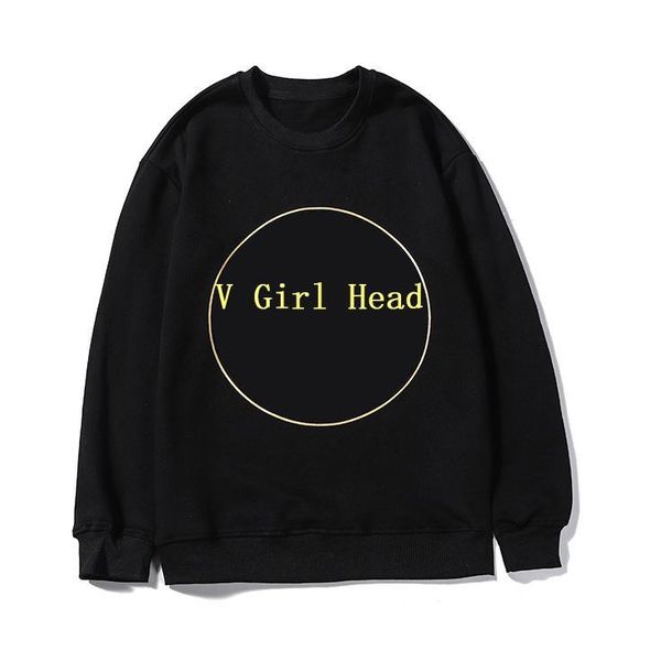 

designer men brand hoodie luxury clothing with head print brand simple girl head pattern with character platform solid color, Black