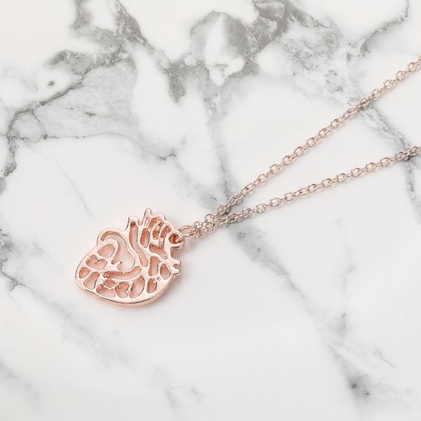 

10pcs/lot hollow line heart cardiac pendant necklace love heart sectional view charm chain jewelry for gift, Silver