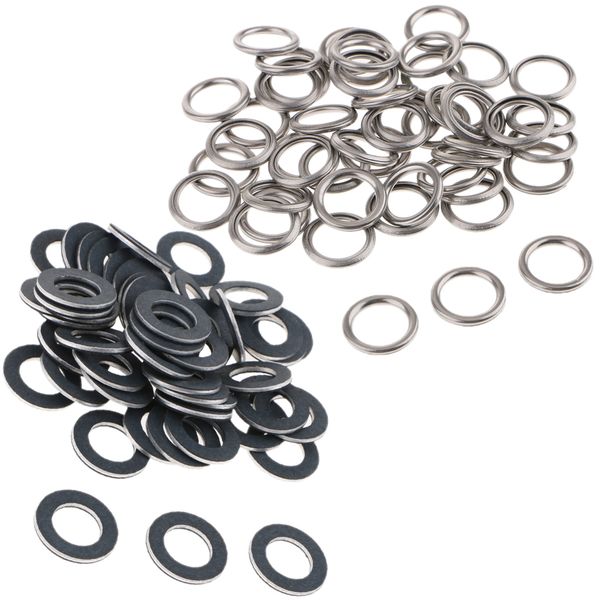 

2 colors 100x oil drain plug crush gasket flat washer seals 12mm