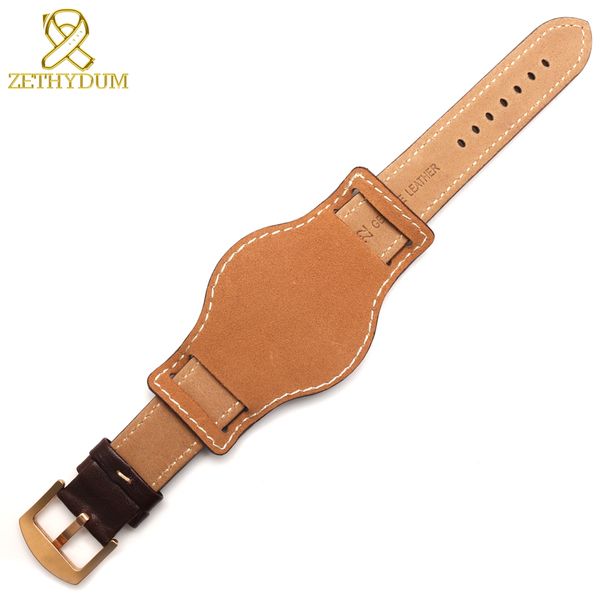 

genuine leather bracelet 18mm 20mm 22mm watch strap mens watchband with mat wristwatches band handmade leather bracelet, Black;brown