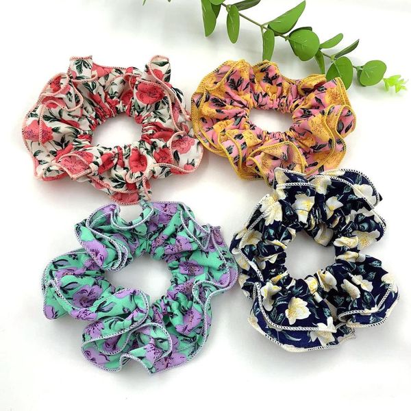 Полосы Большой Корея Женщины Упругие Kawaii Lace волос милые девушки сетки Scrunchie хвостик прозрачный тюль Головной убор Аксессуары для волос