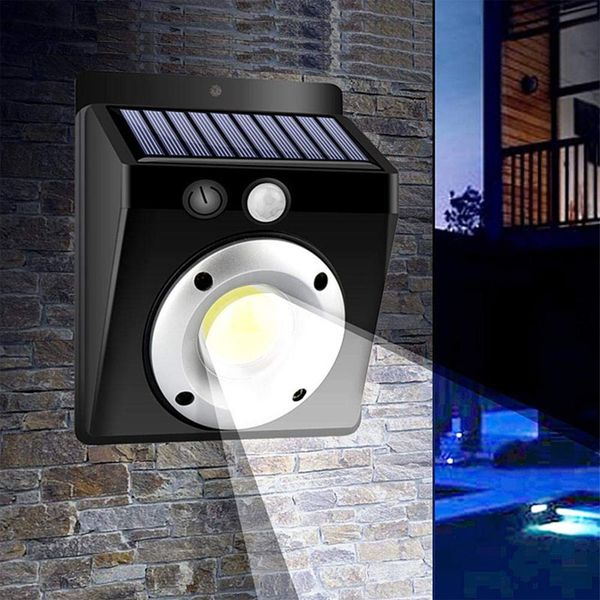 

led solar light outdoor wall light safety light, motion sensor waterproof cob body sensor 3 modes