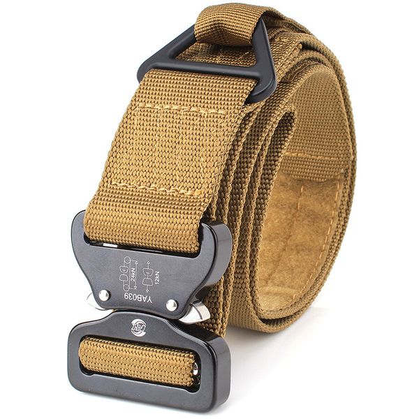 

mens army gun belt molle operator belt nylon molle waist strap for men combat heavy duty knock off tactical belts, Black;brown