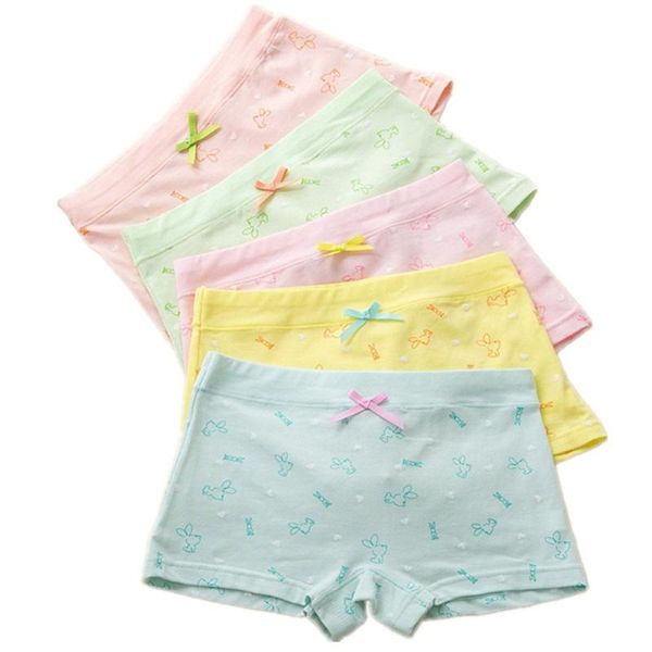 

5pcs/pack kids boxer girls cute flower underwear 4t children panties young girl underpants soft cotton teenager briefs clothes, Camo