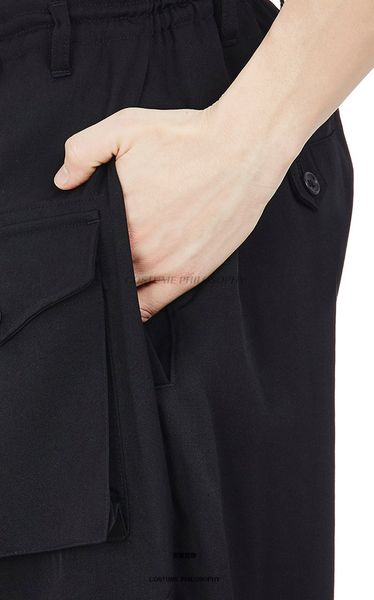 

27-44 2017 men's clothing gd hair stylist fashion catwalk double pocket casual pants overalls plus size costumes, Black