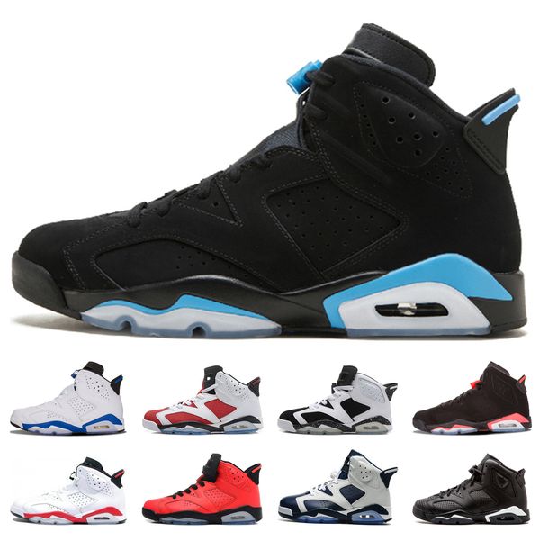 

6 unc mens basketball shoes 6s infrared black cat angry bull alternate olympic oreo carmine sport blue 2020 athletics sneakers