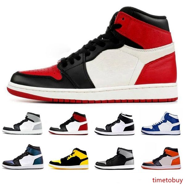 

2019 new high og bred toe chicago banned game royal basketball shoes men 1s 3 shattered backboard shadow multicolor sneakers with
