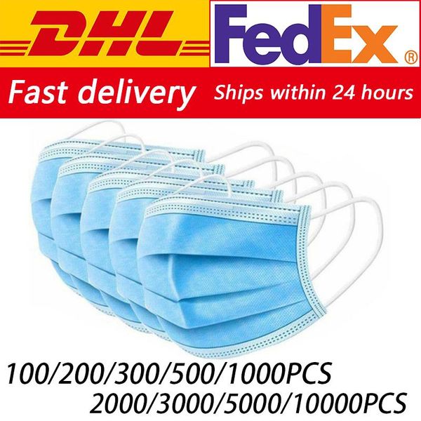 

disposable face mask wholesale 3 ply ear loop dustproof face respirator masks non woven bacterial filter mascherine dh