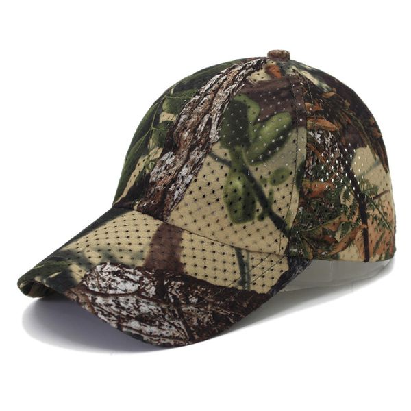 

mesh camouflage baseball cap casual mountaineering fishing hat breathable jungle sun hat sports visor cap, Black;white