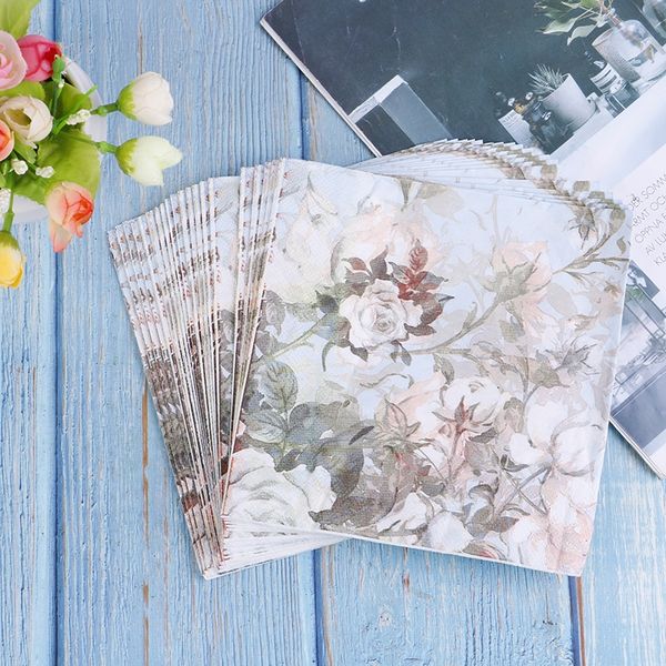 

printed feature rose paper napkins for event & party decoration tissue decoupage servilleta 33cm*33cm 1 pack/lot other event party supplie