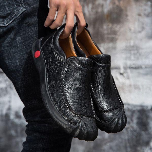 

men genuine leather outdoor shoes breathable sport walking men walking sneakers