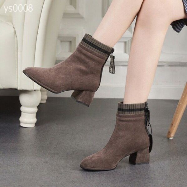 

thick with ankle boots female 2019 new autumn wild fashion boots korean retro outdoor with women's shoes net red boots tide, Black
