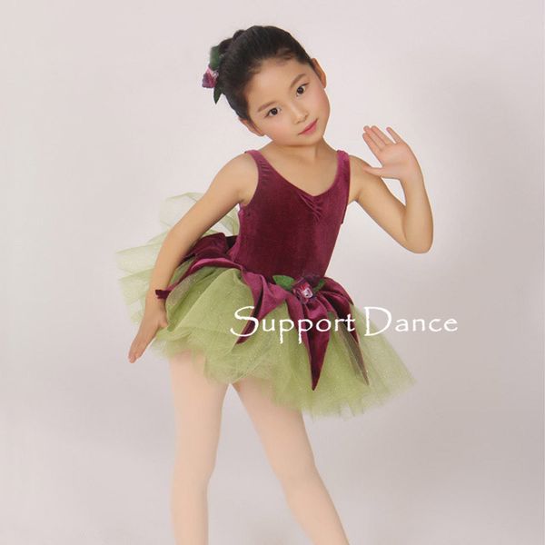 

девушки v-образным вырезом бархат танк балетная пачка платье женщины модный спектакль костюм поддержки танца c310, Black;red