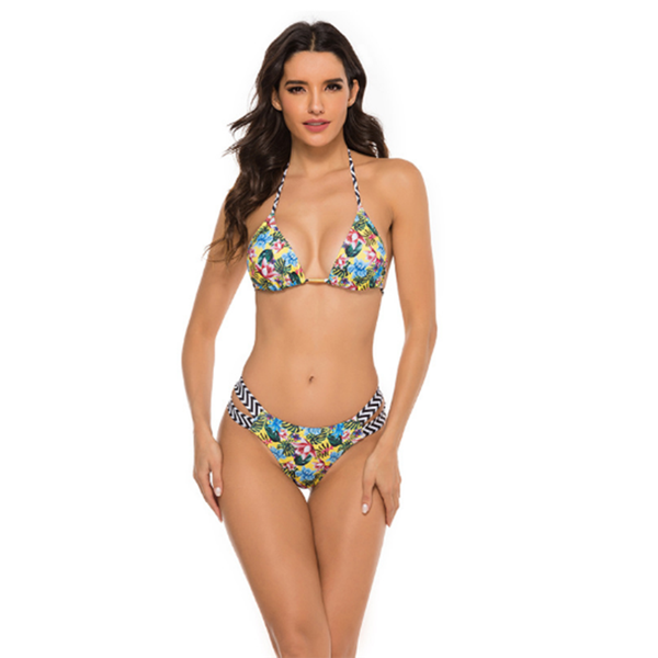 

women's swimwear 2021 summer print swimsuit women 2 pieces bathing suits beach strape bikini set push up bodysuits, White;black