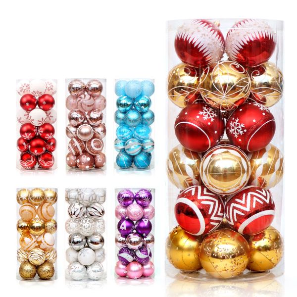 

48pcs christmas ball light ball painted set christmas decorations for tree decoration barrel