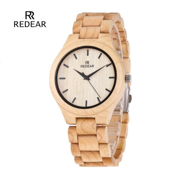

dropshipping fashion 45mm dial maple ladies wooden watch men's and women's simple wood strap quartz wooden watch, Slivery;brown