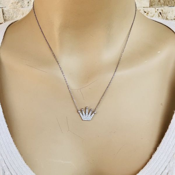 

chains 925 silver crown necklace