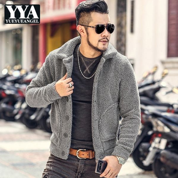 

2019 new men winter coat fashion stand collar single breasted short cotton jacket male thick warm casual pocket outwear big size, Black