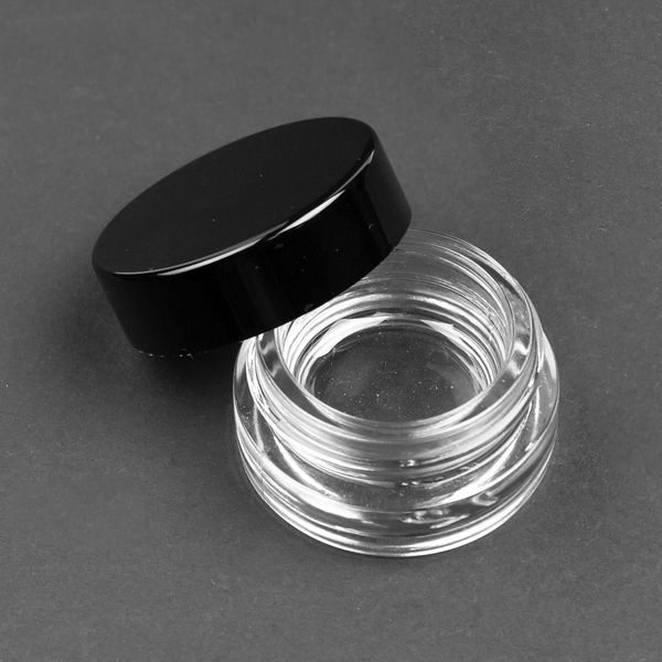 Accessori per fumatori Barattolo di vetro Contenitore per cera da 3 ml 5 ml Coperchio rotondo resistente trasparente Vasi in Pyrex Strumento Dab