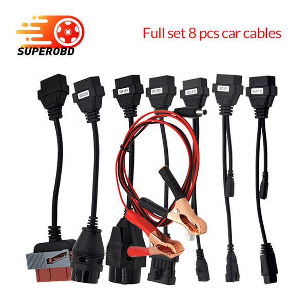 

2018 obd2 diagnotic cables cdp car cables with full set 8 car tcs cdp pro obd2 obdii for mvd/multidiag pro