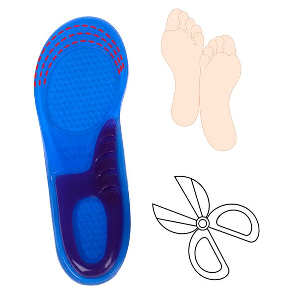 

1pair silicone gel insoles man women insoles orthopedic massaging shoe inserts absorption shoepad 3sizes, Black