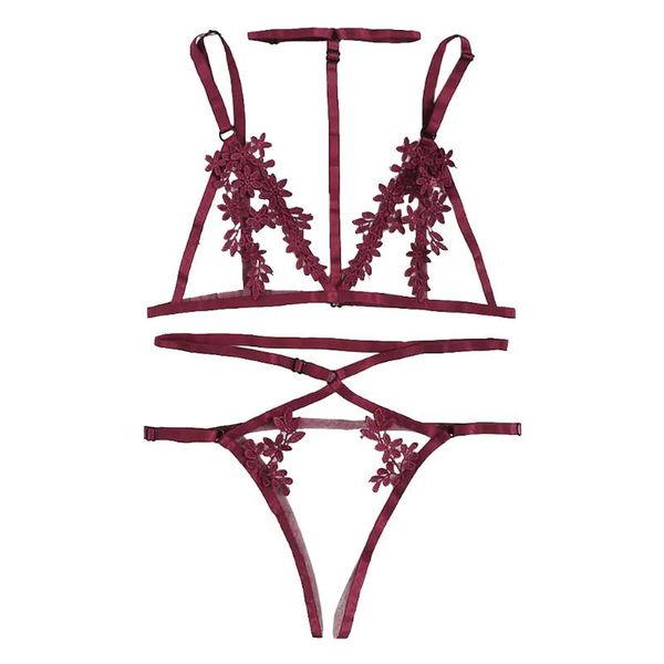 

fashion women bra corset lace women lingerie corset lace underwire racy muslin sleepwear underwear +briefs #f, Red;black