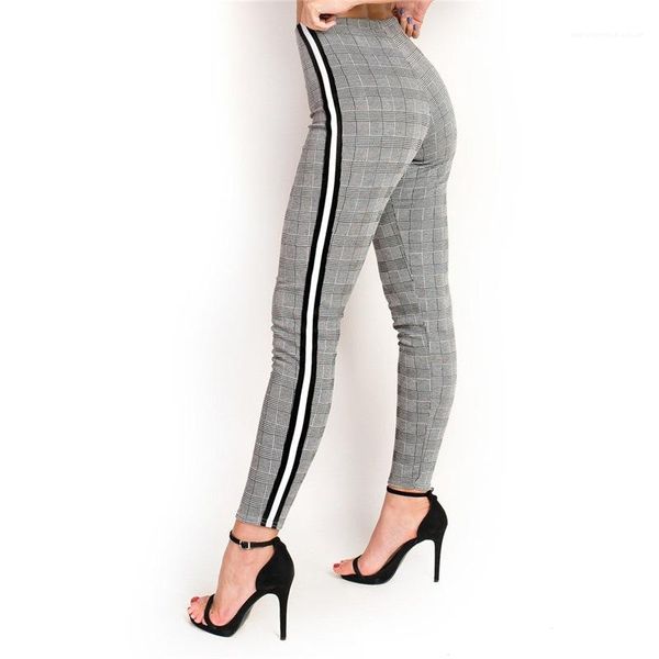 

solid color style slim pants casual clothing casual womens slim pants full length elastic waist palid pants womens designer, Black;white