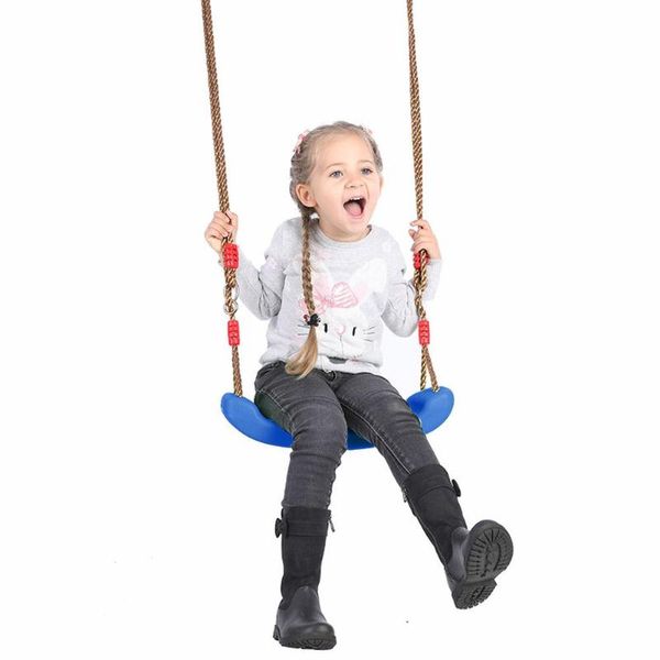 

plastic garden swing kids hanging seat toys with height adjustable ropes indoor outdoor toys rainbow curved board swing chair