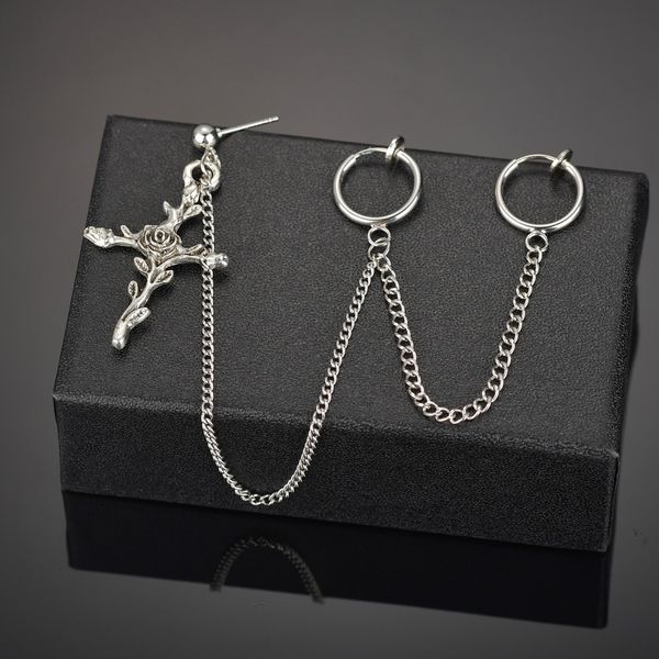 

gereit new fashion punk fashion women jewelry ancient silver irregular cross pendant earrings for women girl long chains jewelry