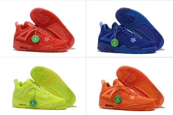 

2019 new arrival 4 4s men basketball shoes four new colors for weaving red blue green orange 4s mens trainers sports sneakers size:40-47